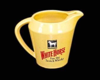 White Horse Fine Old Scotch Whisky water or soda jug | pitcher made in England by Wade.