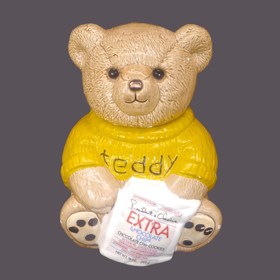 Vintage President's Choice Teddy Bear Cookie Jar - 1990s Loblaws