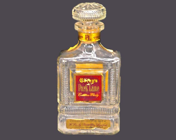Corby Distillers Park Lane whisky first-issue cut-glass bottle | decanter with lid. Customs labels state 1940.