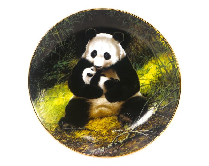The Last of Their Kind Endangered Species decorative Panda plate 1988. Will Nelson. Numbered. Bradex Exchange.