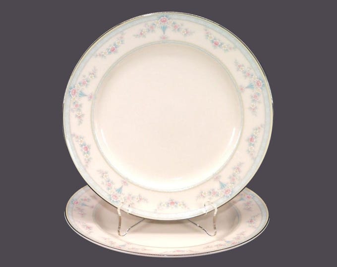 Pair of Mikasa Ceremony LAC81 salad plates. Fine Ivory Porcelain made in Japan.