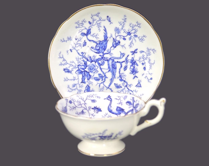 Vintage Coalport Cairo Blue Tea Set: Bone China, Blue Birds, Gold Accents