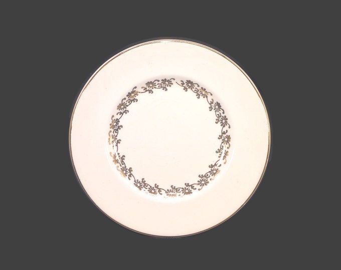 Myott M.517-G Wallington bread plate. Classic white-and-gold tableware made in England. Sold individually.