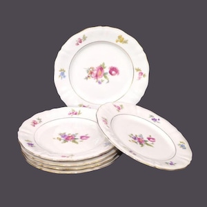 Vintage Winterling WIG729 bread plates made Bavaria. Dresden florals. 6 plates.