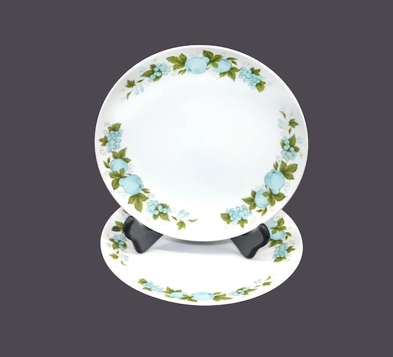 Vintage Noritake Blue Orchard 6695 stoneware salad plates - Japan