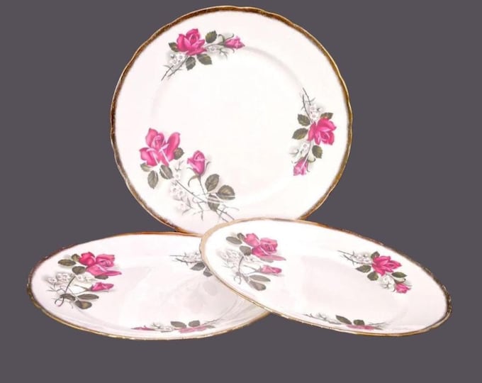 Three Royal Imperial RIM27 dinner plates. Bone china made in England.