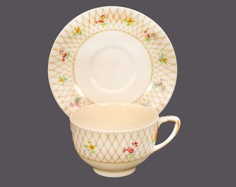 Antique Johnson Brothers Old English Trellis cup and saucer set.
