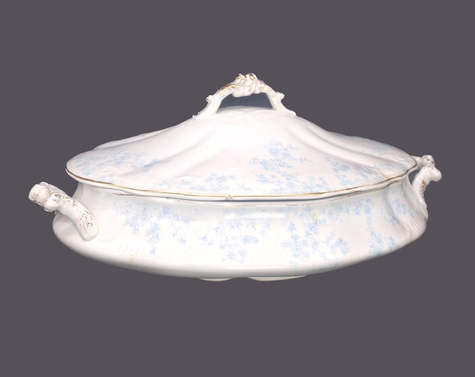Edwardian Grindley Olympia Covered Serving Bowl: Blue & White Floral, Made in England