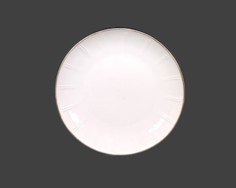 Winterling Roslau white-and-gold luncheon plate made in Bavaria. Embossed lines, complements WIG293. Sold individually.