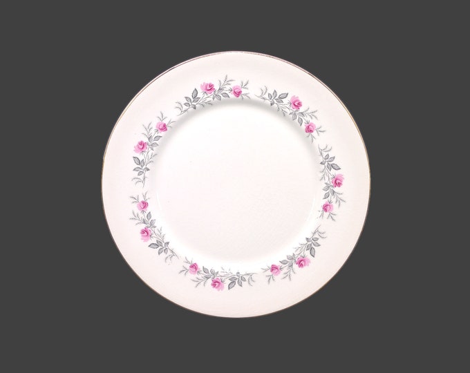 Myott MYO33 dinner plate. Pink roses. Fine White Ironstone made in England. Sold individually.