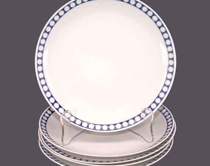 Vintage Winterling Kirchenlamitz blue-and-white polka dot salad plates: Bavaria. 5 plates.