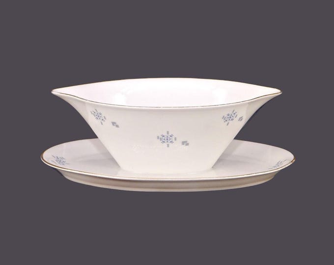 Johann Seltmann 4971 gravy boat. Twin spouts, attached under plate made in Germany.