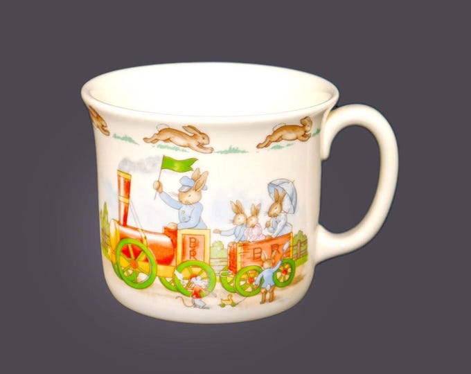 Vintage Royal Doulton Bunnykins Mug: Bunnies to the Train Station