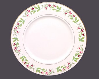 Vintage Gibson Christmas Harmony Platter: Holly Berries, Gold