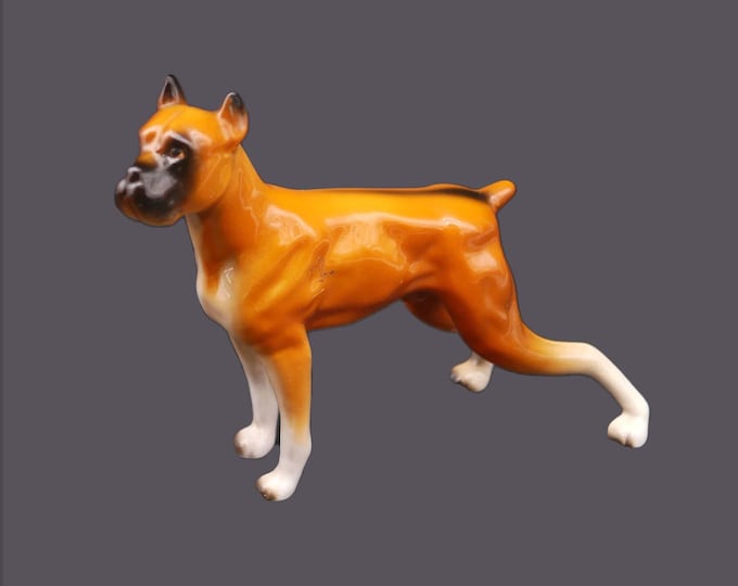 NC Cameron Enesco ceramic boxer dog figurine in standing position made in Korea.