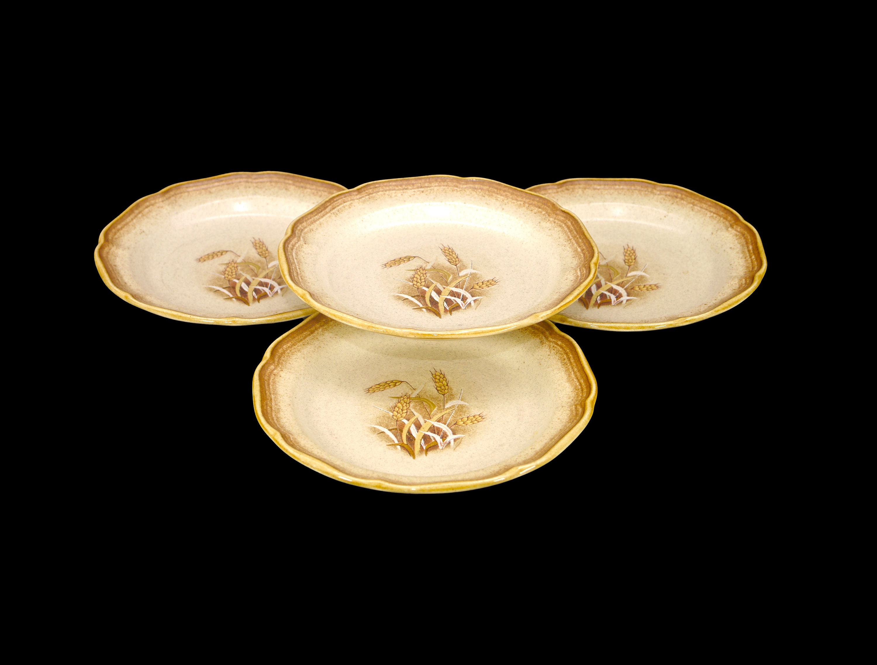 Four Mikasa Granola E8001 stoneware salad plates made in Japan.
