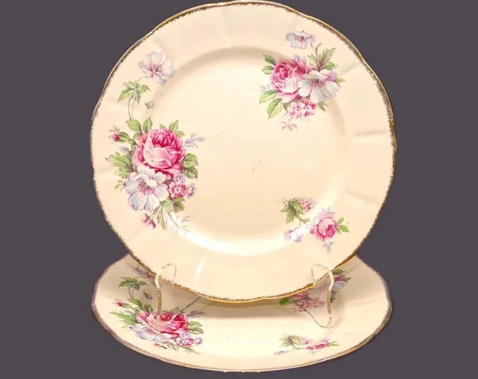 Pair of William Hulme | Burgess Leigh | Leighton Pottery Royal Braemar luncheon plates made in England.