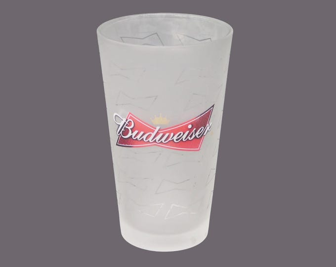 Budweiser King of Beers frosted pint glass. Gift for him. Gift for dad.