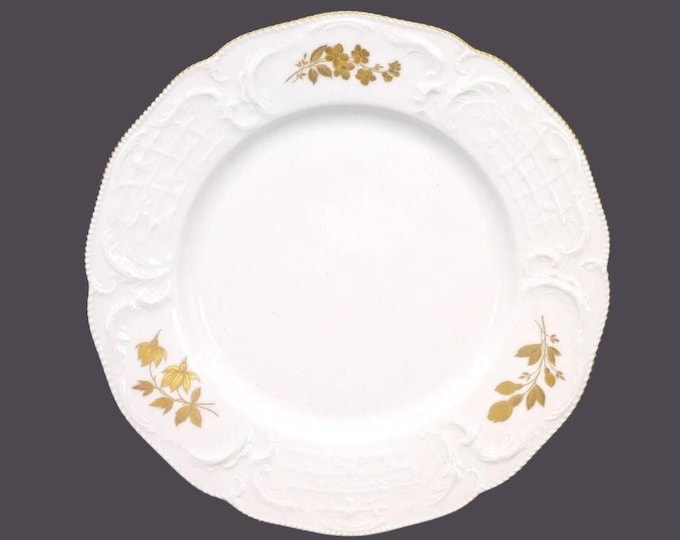 Rosenthal Gold Bouquet Chateau Fleurs dinner plate with gold trim. Classic Rose porcelain made in Germany. Hard to find. Sold individually.