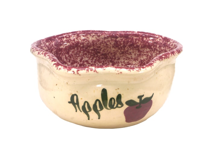 East Texas Pottery Apples serving bowl in the shape of an apple made in the USA.