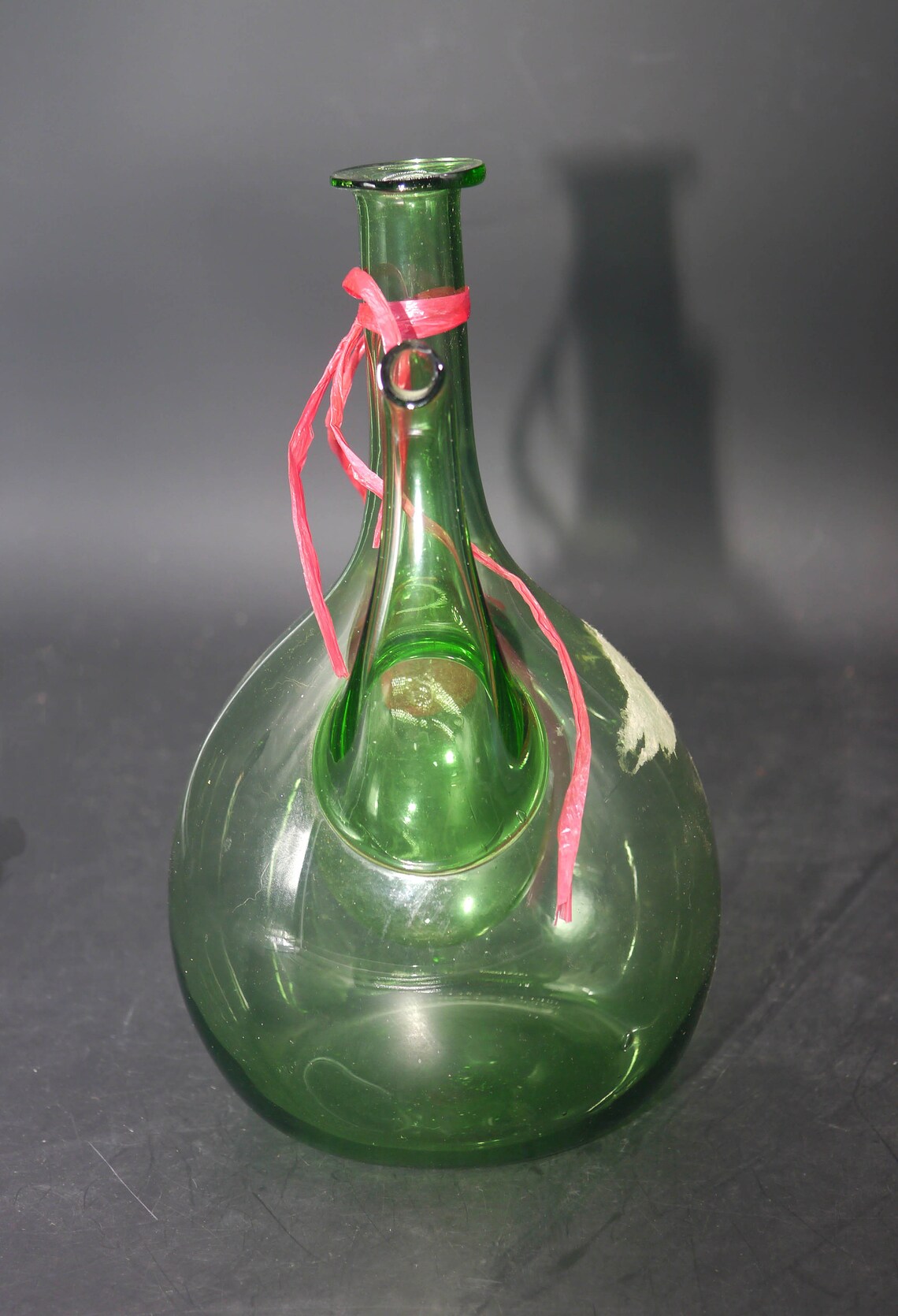 Midcentury Green Glass Italy Fiasco Wine Decanter Bottle With Etsy