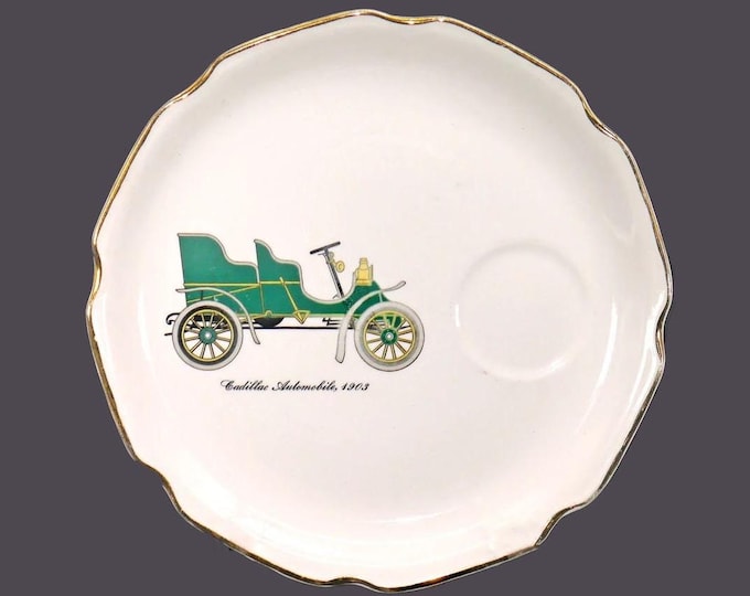 Georgian China 1903 Cadillac automobile tennis | snack | luncheon plate made in USA