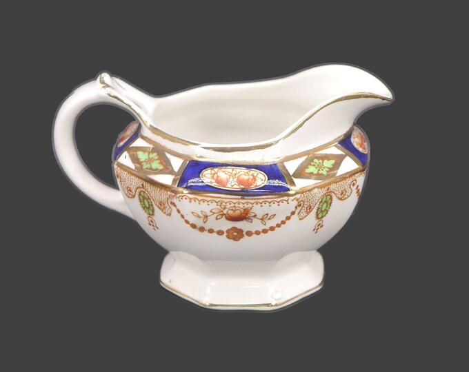 Antique Thomas Hughes & Son Imperial Derby creamer jug. Imari-style tableware made in England.