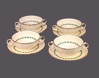 Vintage Grindley Brighton Cream Soup Sets. England (Set of 4)