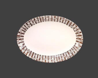 Crown Lynn Espresso oval serving platter. Vaiselle en Gres ironstone made in Philppines.