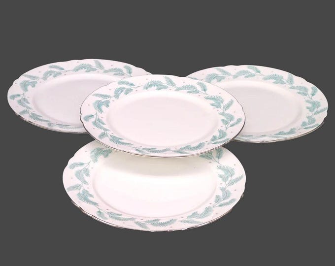 Four Shelley Serenity salad plates. Bone china made in England