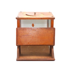 Antique Edwardian Wooden Biscuit Dispenser: General Store Candy Peanut Bin