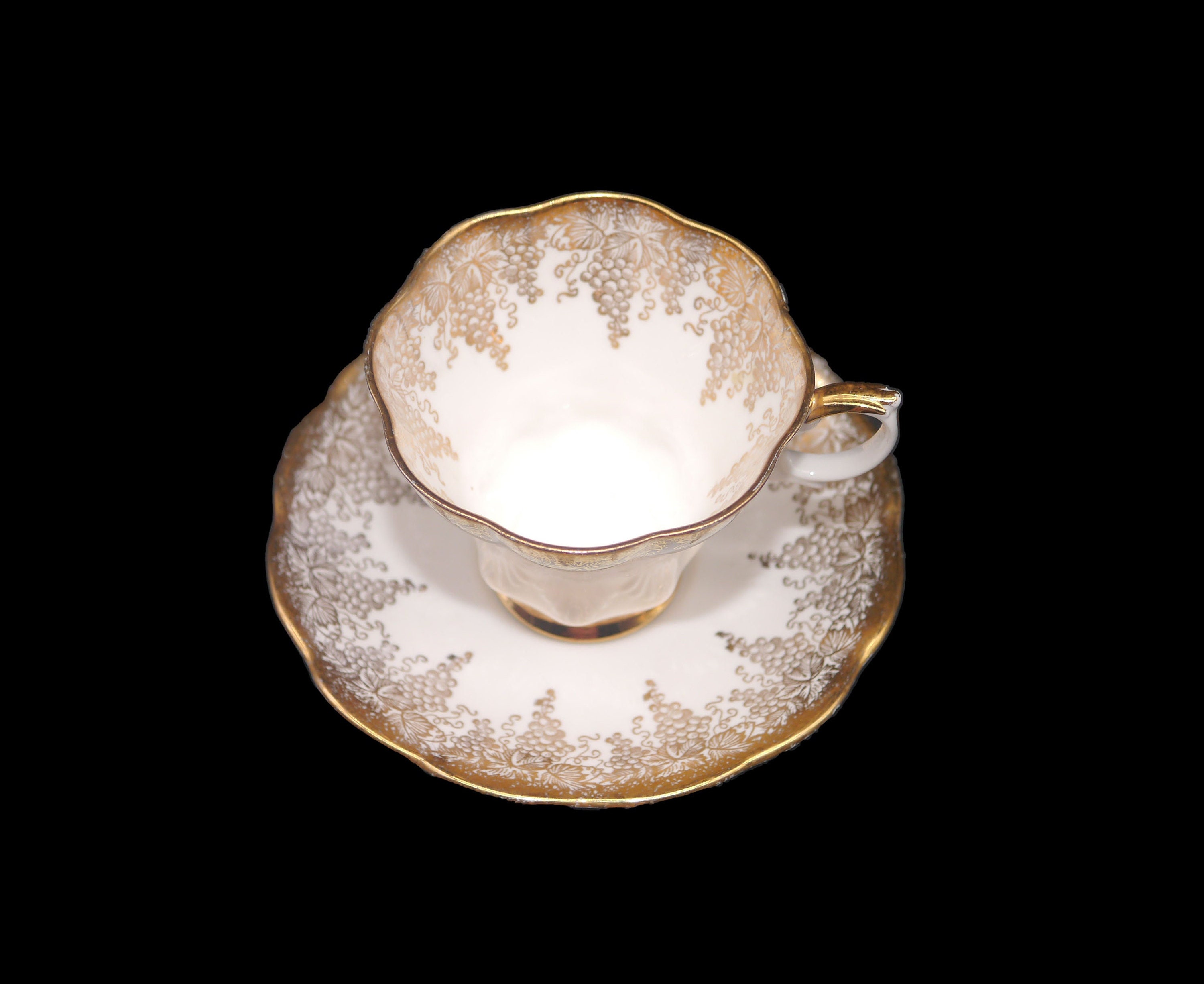 Royal Albert Golden Grapes cup and saucer set, Bone china made in England.