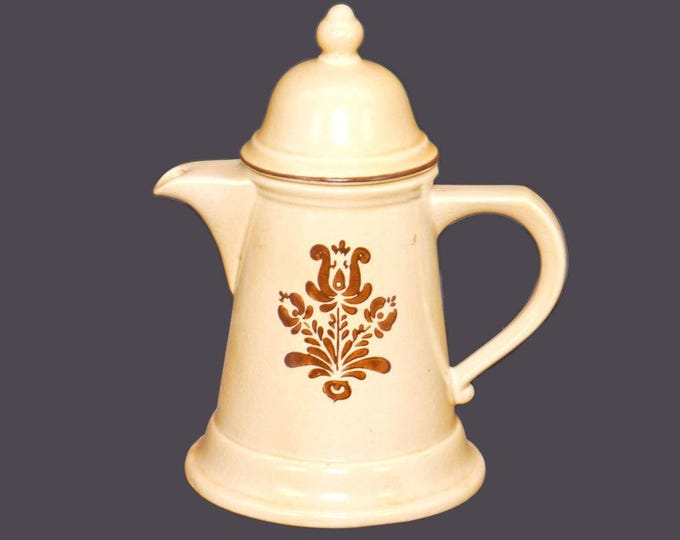 Pfaltzgraff Village six-cup stoneware coffee pot made in USA.