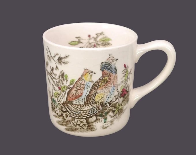 Johnson Brothers Game Birds Cream Ruffled Grouse coffee or tea mug made in England. Sold individually.