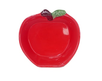 Plentiful Pantry figural red apple-shaped baking dish, serving bowl.