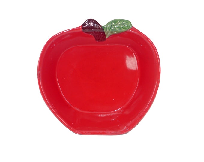 Plentiful Pantry figural red apple-shaped baking dish, serving bowl.