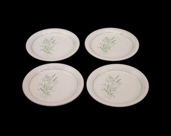 Four John Tams Bluegrass | Pussywillows stoneware bread plates. Banquet stoneware made in England.