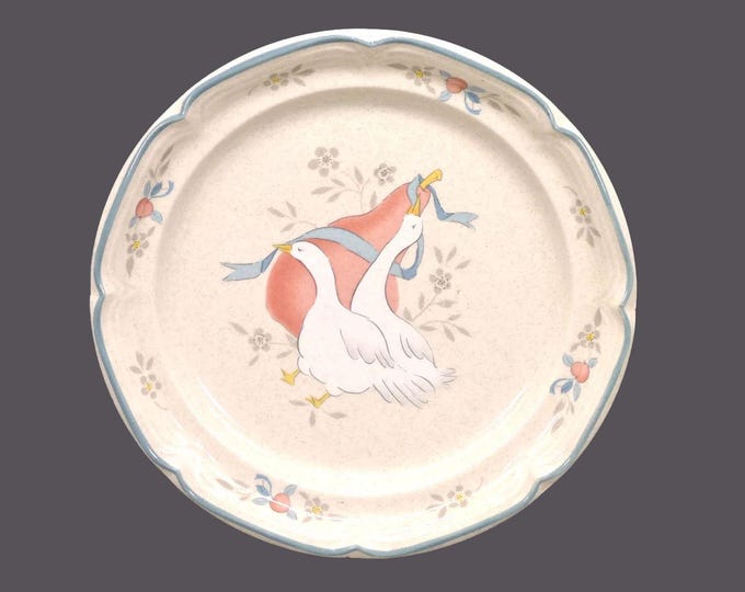 International Stoneware Marmalade 8868 salad plate made in Japan. Geese with ribbons. Sold individually.