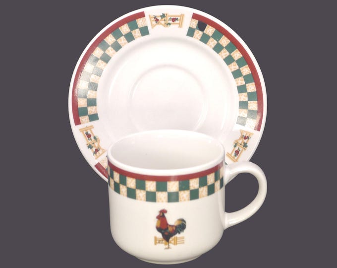Country Inn Rooster stoneware cup and saucer set made for Betty Crocker by Citation.