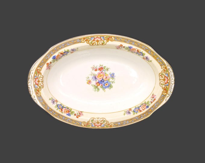 Antique art-nouveau period Grindley Marjorie gravy boat under-plate. Ivory Ware ironstone made in England.