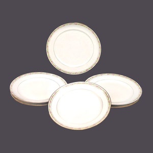 Antique Limoges Salad Plates: Art Nouveau Pink Flowers, Set of 6