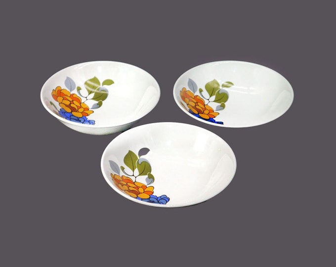 Three Ridgway Majorca coupe cereal bowls made in England.