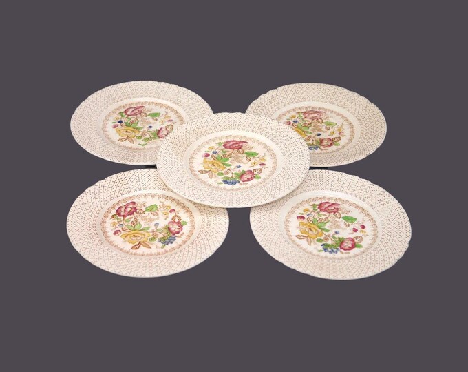 Five Myott Swing Time bread plates made in England. Flaws (see below).
