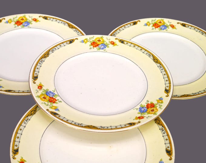 Four art-deco era Alfred Meakin Celia bread plates made in England. Hard to find.