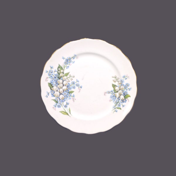 Colclough Forget-Me-Not bread plate. Bone china made in England. Sold individually.