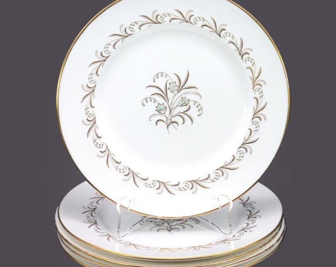 Five Paragon Bride's Bouquet bone china salad plates made in England.