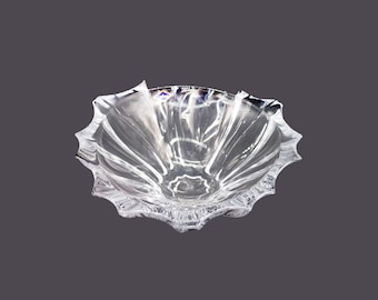 Large heavy Aurum Bohemia hand-blown, hand-cut lead crystal centerpiece bowl made in Czechoslovakia.