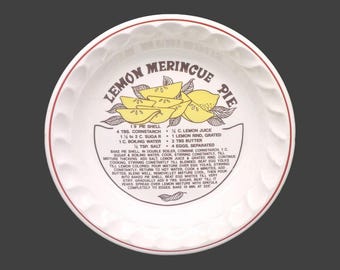 Vintage Lemon Meringue Pie Recipe Plate - Made in Korea