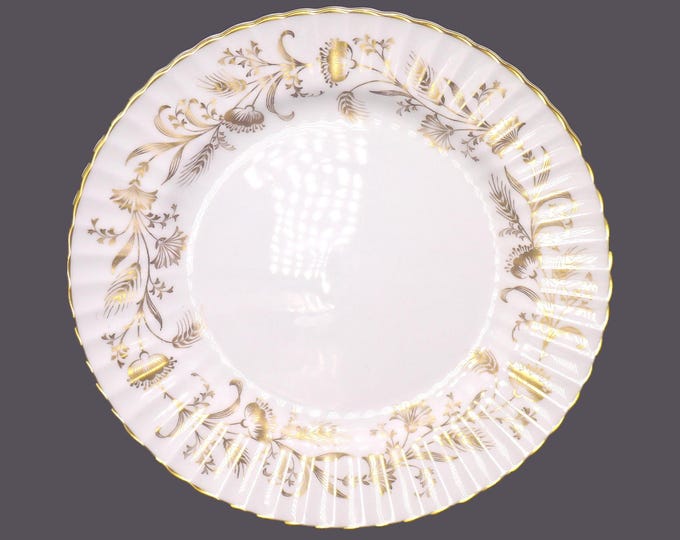 Paragon Serenity salad plate. Bone china made in England. Gold florals on white, gold edge. Sold individually.