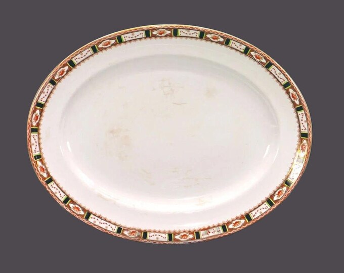 Sampson Bridgwood | Bridgwood & Sons | Anchor Pottery Conway oval turkey platter made in England. Flaws (see below).